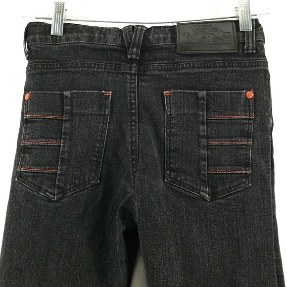 No Fear Jeans Boys Size 12 Youth Black Denim Skinny Waist Button Distressed - Picture 4 of 14